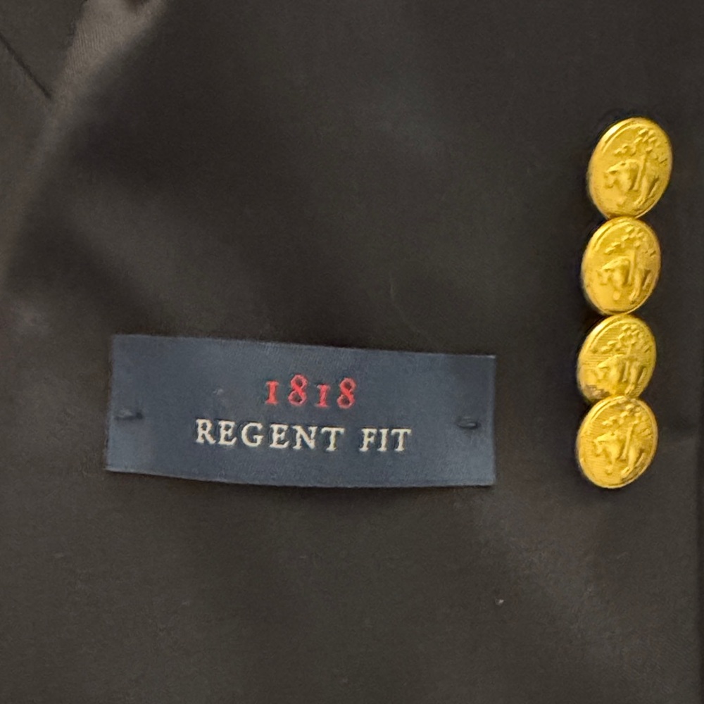 Men's Navy Blazer with Gold Buttons - Picture 3 of 6